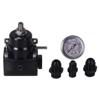 China Aluminum Fuel System Universal Adjustable Fuel Pressure Regulator With Gauge for sale