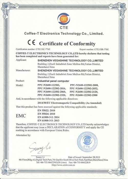 CE - SHENZHEN VEGASHINE TECHNOLOGY CO.,LIMITED