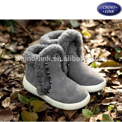 China Other new style unisex kids Cotton-padded real suede kids boots shoes with velor and rivet 2016 for sale