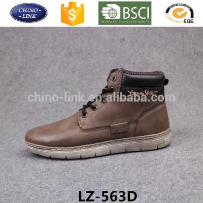 China 2017 High Top Genuine Leather Anti-skid Custom Shoe Man Skate Shoe Stylish Ankle Boot High Top Casual Boots For Men for sale