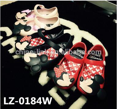 China 2016 Latest Mickey Minnie Crystal Jelly PVC Kids Shoes Sandals Rainny Shoes for sale