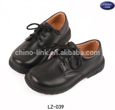 China PU Color Lace Up Leather Upper Black Boys Dress Flat Formal Shoe for sale