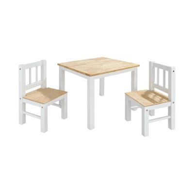 China Eco - Friendly Simple Style Kids Wooden Dining Table And Chairs Set for sale