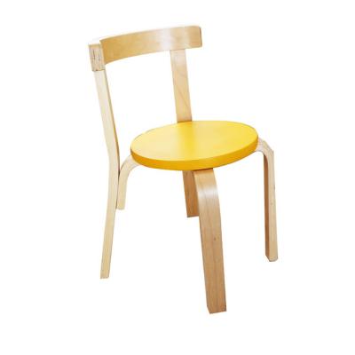 China CJ-Y204 Modern Hot Sale Design Wooden Child Chairs Yellow Baby Chair for sale