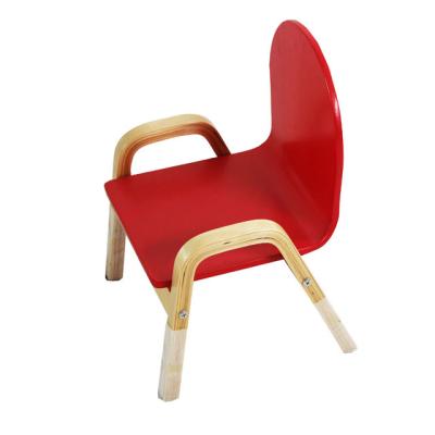 China CJ-Y203 solid wood chair wooden design red children chair with railings for sale