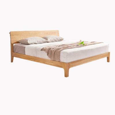 China CJ-B006 Solid Wood Warm Design Soft Bed Single Solid Wood Double Bed for sale