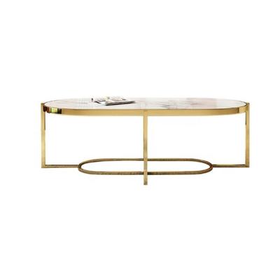 China Modern Luxury Living Room Stainless Steel Classic Vintage Style Coffee Table Customized Size Tea Tables Marble Top Leisure Facilities for sale