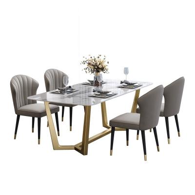 China Modern Design Custom Size Luxury Dining Table Custom Size Restaurant Tables Rectangle Dinner Set Wholesale Dining Room Furniture Set for sale