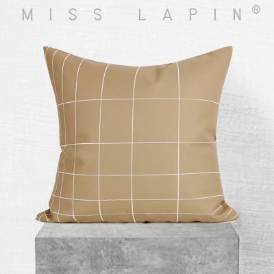 China Decorative Luxury Stretching PU Pillow Cover Embroidered Faux Leather Modern Decorative Throw Pillow Cover for sale