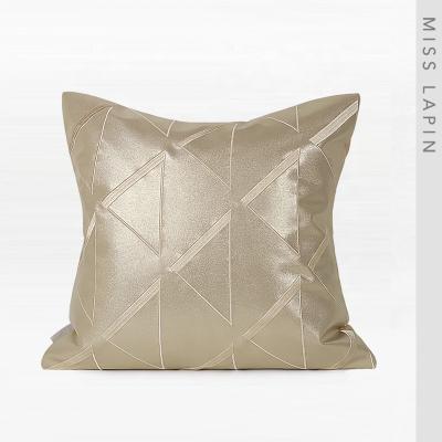 China Decorative Turkish Pillow Cover Couch Decor Square Pillows PU Gold Embroidered Cushion Cover Luxury Arabic for sale