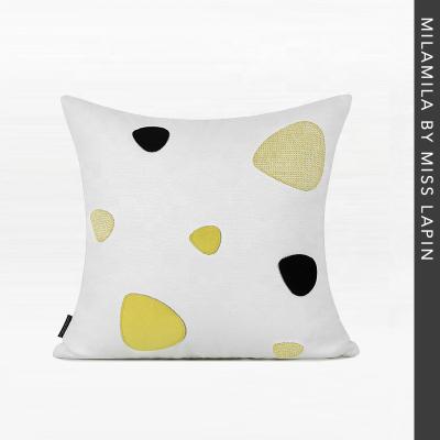 China Beautiful Decorative Modern Decor Pillow Case Kids Bedroom Embroidery Yellow Cushion Cover for sale