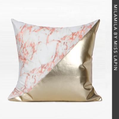 China Miss Rabbit High End Design Decorative Pillow Case Marble Pattern Printed Decorative Cushion Covers For Sofa for sale