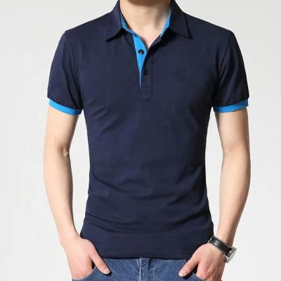 China Top Sale Designer Mens Anti-pilling Polo Shirt Logo Cotton Navy Blue T-Shirts Customized Polo T-Shirt for sale