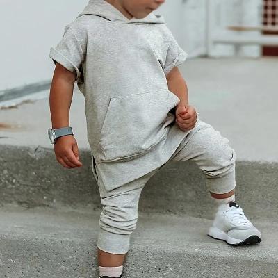 China New Chinese Style 2 Pcs Summer Baby Boy Sport Teams Clothes Sets Girls Clothing T-Shirt+Shorts Solid Top Kids Tracksuit For Kid for sale