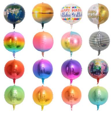 China Festival Gift 4D Round Balloons Colorful Foil Balloons For Happy Birthday Baby Shower Party Decoration for sale