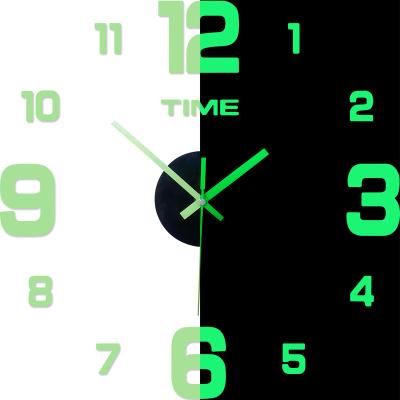 China LUMINOVA factory wholesale in 2023 New Design Eva+acrylic Diy Luminous Wall Clock Running High Quality Cheap Night Light for sale