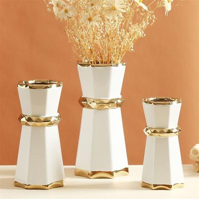 China Wholesale Art Deco Home Decoration Nordic Modern Rustic Decorative Ceramic Vases Flower Ceramic Vases for sale