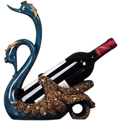 China Nordic Characteristic Red Wine Rack Decoration Resin Swan Wine Rack Sculpture Wine Bottle Rack For Home Bar Decor Art Craft Ornament Gift Custom Colors for sale