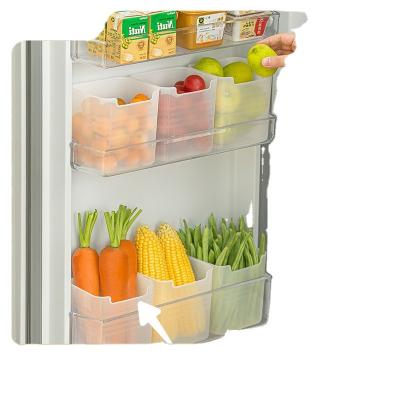 China Factory Kitchen Organizer Freezer Storage Food Fruit Minimalist Storage Bins With Handle Plastic Refrigerator Container Storage for sale