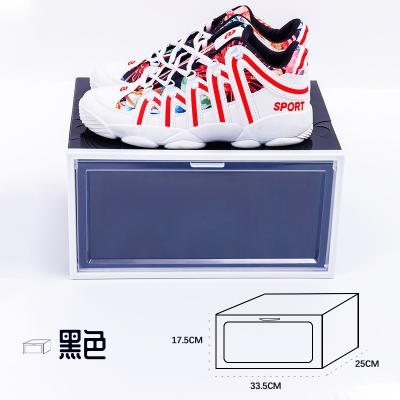 China New Chinese Style Foldable Shoe Box Acrylic Clear Drop Front Plastic Shoe Box Sneaker Display Case Organizer Shoe Container Storage Case for sale