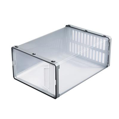 China New Chinese Style Drop Layer Front Shoe Display Box Multi Stackable Storage Organizer Transparent Acrylic Plastic Box for sale