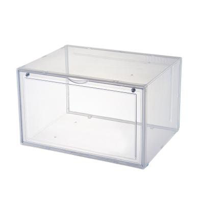 China New factory wholesale Chinese style sneaker snare boxes presentation transparent acrylic shoe storage box sneaker box stackable for sale