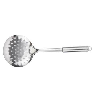 China Leakable Universal Kitchen Utensils Stainless Steel Strainer Shovel With Steel Handle for sale