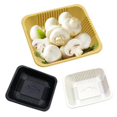 China Plastic Biodegradable Food Vegetables Sprinkle Disposable Food Tray For Supermarket for sale