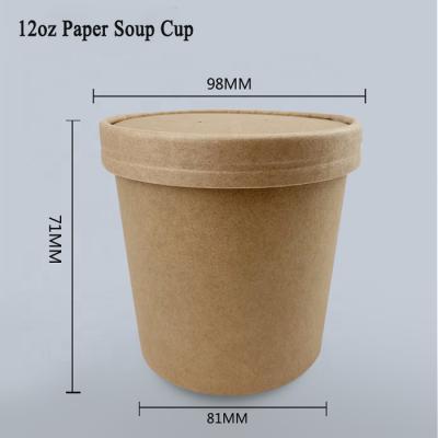 China Hot Recyclable Kraft Paper PE Cup Soup Paper Noodle Liner Cup For Wholesale for sale