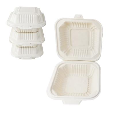 China 6 Inch Viable Biodegradable Plastic Disposable Food Container Cornstarch Take Away Lunch Box For Burger for sale