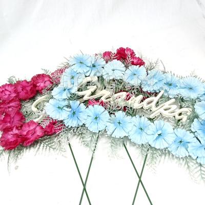 China European Style Wholesale Factory Cemetery Artificial Flower Making-Custom Texts Mother Father Brother Sister Cemetery Condolence Flowers for sale