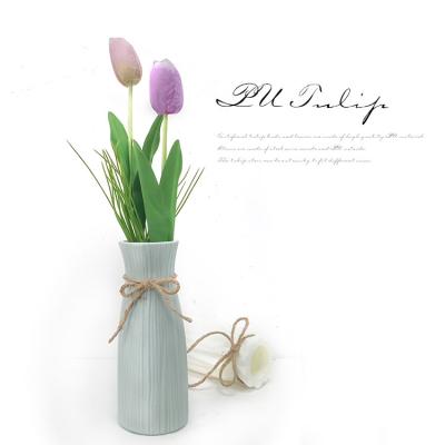 China Hot Selling PU Western Style Artificial Flower Real Touch Mini Tulip Decorative Flowers And Flower for sale