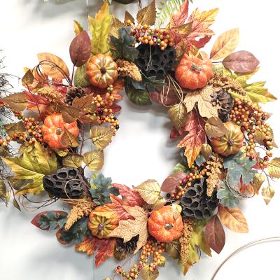 China 20 Inch Handmade Fall Berry Garland Pumpkin Garland Handmade Fall Harvest Style Halloween Fall Idyllic Thanksgiving Style Home Decor Indoor or Outdoor for sale