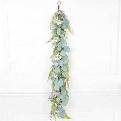 China European Eucalyptus Leaf Rattan Artificial Flower Decoration Home Style Lovely Sellers Style Decoration Wedding Artificial for sale