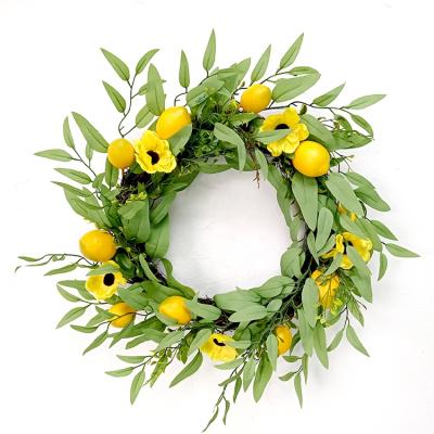 China Factory Wholesale New Style Belle Artificial Lemon Fruit Garlands Celebrating Fruit Garland Yellow Decor Lemon Garland Home Front Door Garden for sale