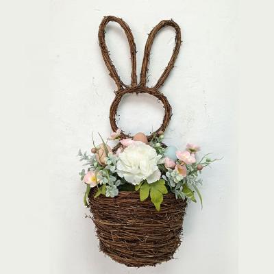 China Handmade & Custom Handmade & new arrival custom decor artificial easter flowers basket for easter day for sale