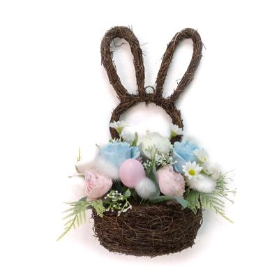 China Handmade & Custom Handmade & Custom Made European and New American Easter Bunny Egg Basket Wall Door Hanging for sale