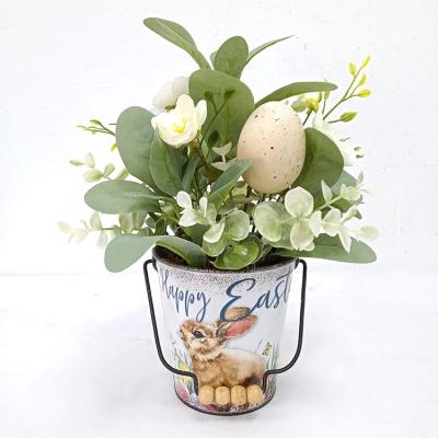 China Handmade & Custom Handmade & custom easter egg ornaments potted artificial flower home decoration easter egg plant for sale