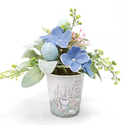 China Handmade & Custom Handmade & custom easter egg ornaments potted artificial flower home decoration simulation plants for sale