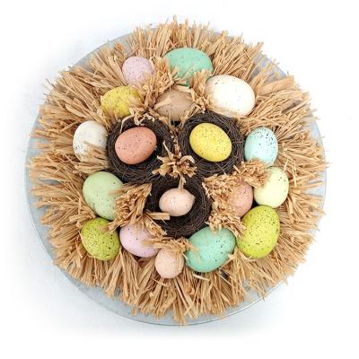 China Handmade & Custom Handmade & Custom Easter Egg Ornaments Home Decoration Artificial Flower Easter Egg Dish for sale