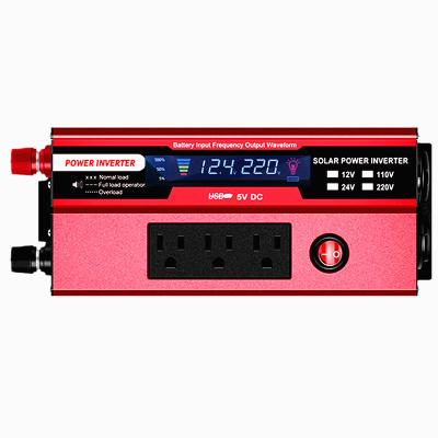 China Car Appliances 1.2kw Car Inverter With AC 3 Plug And LCD Display 12V DC AC 220V 1200W 2400W Modified Sine Wave Inverter for sale