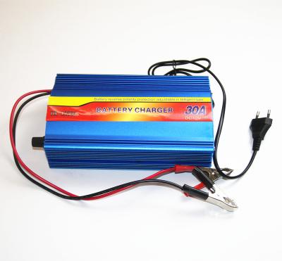 China Portable Universal Solar Electric Bike Battery Charger 12v 24v 30A Car Battery Auto Charger for sale