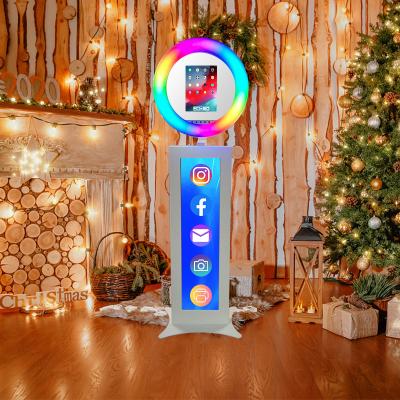 China Handheld Portable Led Ring iPad Photo Booth Selfie Machine LCD/All-in-1/Split/Glass Screen Led iPad Photo Selfie Booth Stand Shell for sale