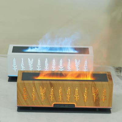 China Remote Control Fire Humidifier Air Diffuser 200ml Air Essential Oil Humidifier Ultrasonic Cool Wheat Aroma Diffuser Flame Ear Car Wheat Aroma Diffuser for sale