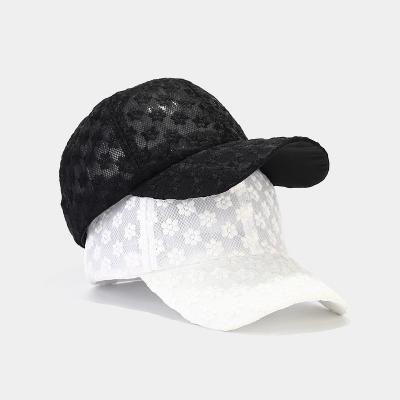 China breathable & Waterproof Breathable New Lace Baseball Cap 2023 Flower Duck Beach Hat Vacation Sunscreen Breathable Sun Hat for sale