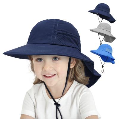 China New Mesh Summer Sun Visor Shawl Hat Children Sunscreen Sunscreen Thin Hat Fisherman's Breathable Hats for sale