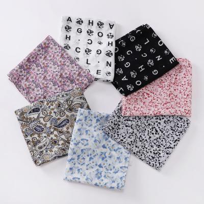 China Small Fragmented Hijab Muslim Flowers Women's Headband Scarf Ethnic Printed Long Chiffon Hijab Scarf for sale