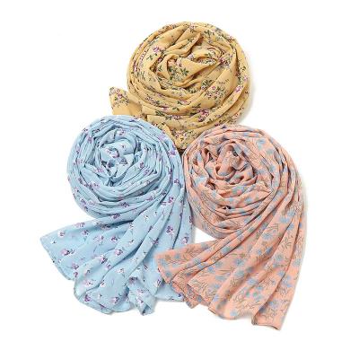 China Soft Touch Feeling Women Printed Chiffon Shawl Malaysia Hijab Scarves Fashion Muslim Turban Wrap Head Scarf Hijab for sale