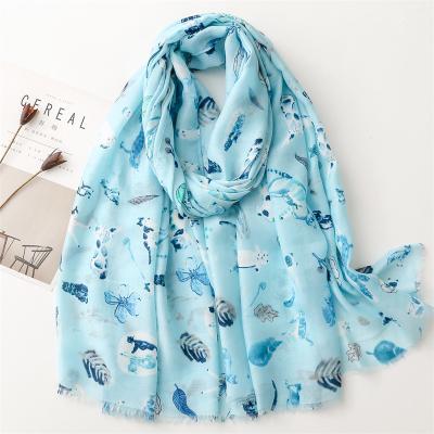 China Soft touch feeling custom printed scarves for women luxury printed scarf shawl hijab wholesale for sale