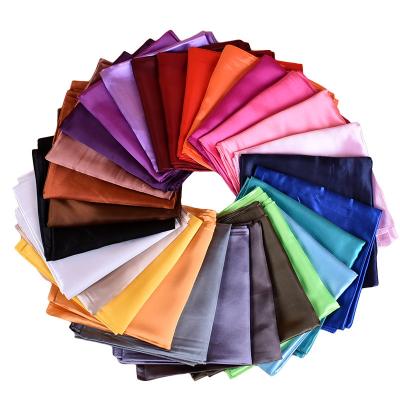 China Square Design Custom Luxury Solid Color Hair Scarves Fit 90*90cm Color Woman Satin Silk Scarf for sale